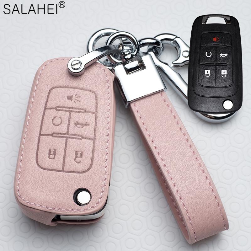 

Leather Car Key Case Cover Fob For Chevrolet Cruze Aveo Trax Opel Astra Corsa Meriva Zafira Antara J Mokka Insignia For Buick