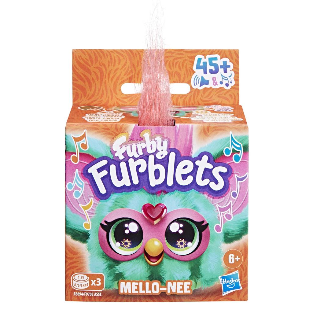 Hasbro Furby Furblets Melony Mini Over 45 Furby Electric Plush For Boys and Ages 6 and Red and Green F8894 Genuine New Model Friend, Sounds, Language,