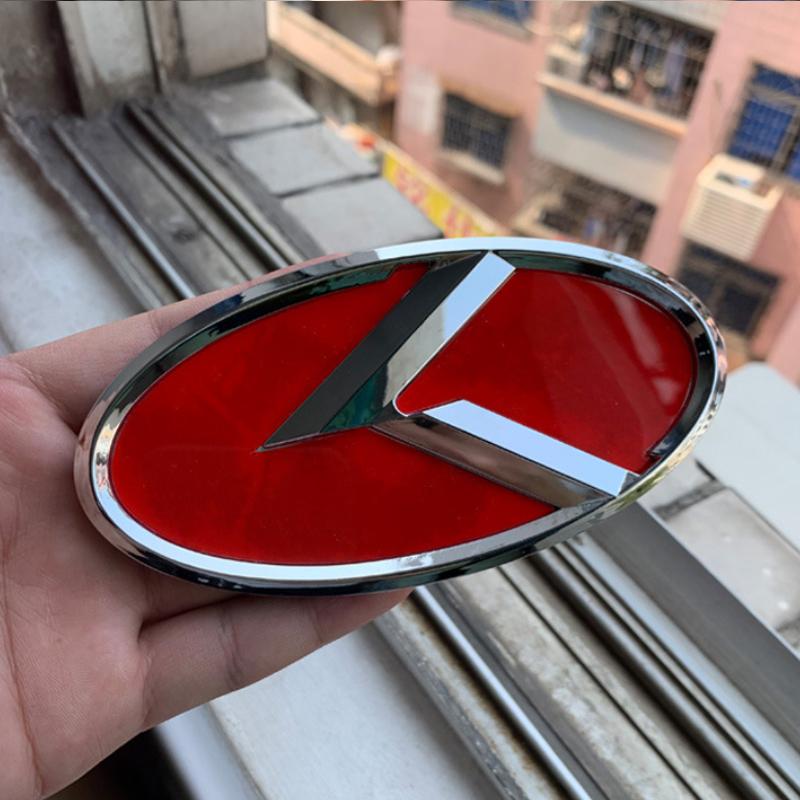 1Pcs x 3D ABS K Logo Car Front Hood Rear Trunk Logo Emblem Badge Stickers For Kia Sportage Sorento Optima Forte Rio Stinger K5 sfylr11