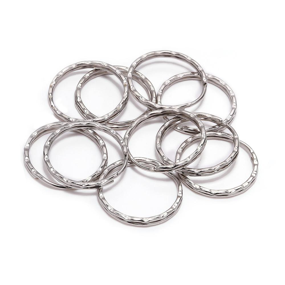 30pcs/lot Rhodium Color Split Rings 25mm Llaveros Clasp Findings for DIY Jewelry Making Accessories