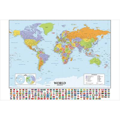 Unframed World Map Wall Art Wall Map Backdrop School Office Classroom Decor Gift Travel/Educational Supplies