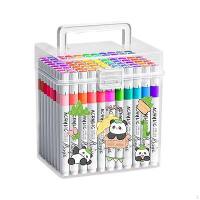 Acrylic Paint Markers Pens Colored Drawing with Storage Box for Canvas