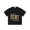 Black T Shirt with How Can I Pray for You Today Floral Text Design for Casual Wear and Religious Inspiration