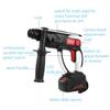 20V Cordless Hammer Drill ROTARY Rechargeable Lithium Battery DC Hammer Drill Industrial Electric Power Tool LED Light