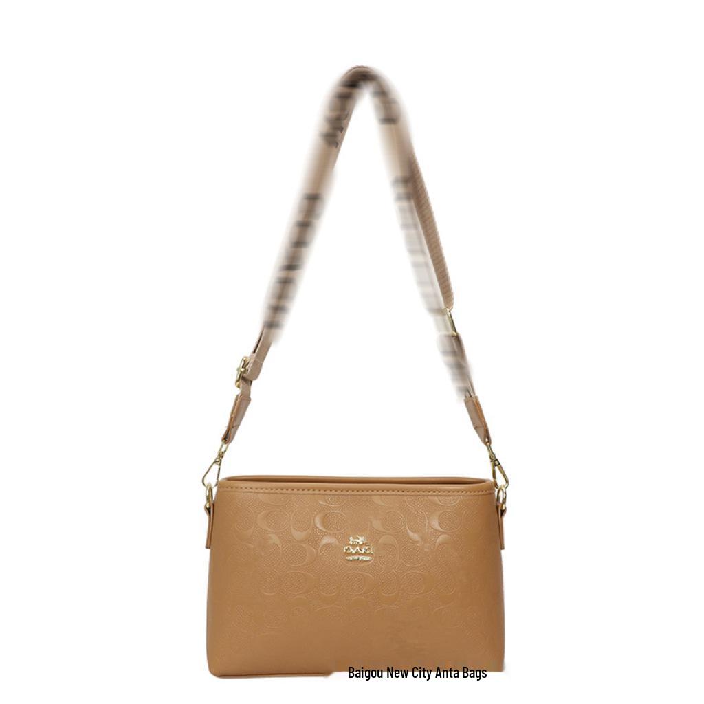 Versatile Women's Handbag: High-End Print with Wide Strap for Shoulder or Crossbody Wear