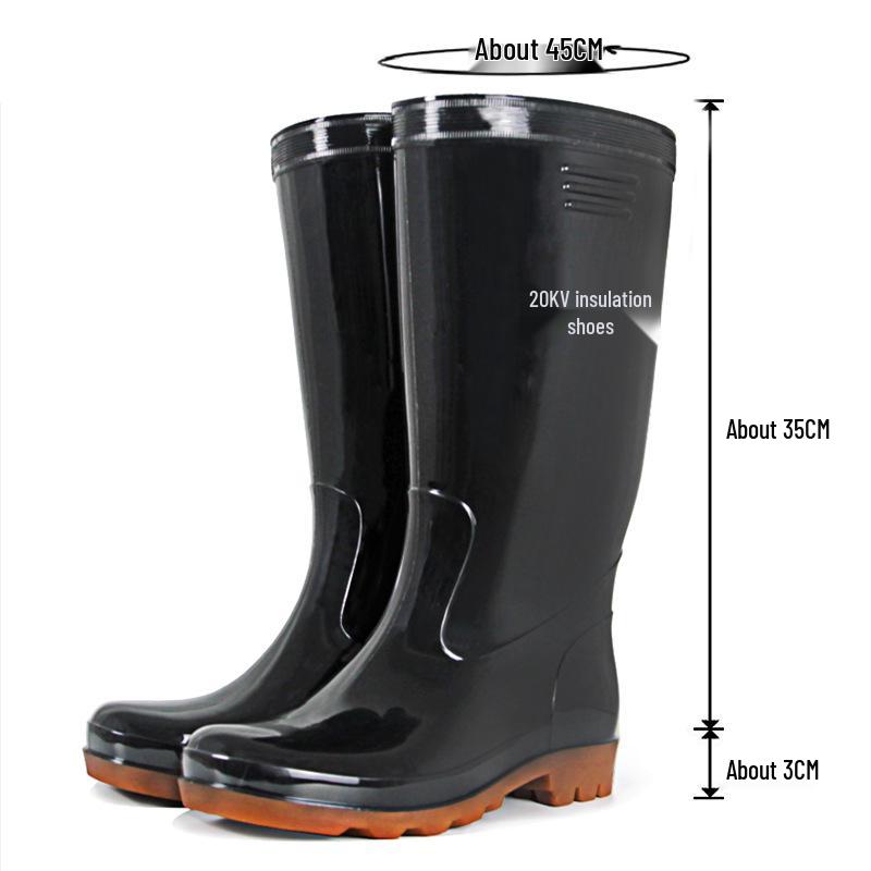 Golden Oak Insulated Waterproof Electrician Safety Boots, 10KV, Non-slip, Anti-leakage, Medium to High Protection.