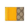 Gucci Etui na karty GG Supreme z logo pantery, Beżowo-brązowe płótno, Ciemnobrązowe skórzane wykończenie, Złote logo z literami GUCCI, Unisex, Codzienne podróże 597557-K9GOT-8861