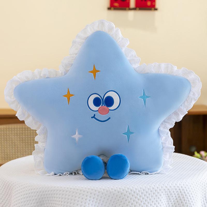 

Plush Toy Star Cushion Cartoon Stuffed Doll Back Cushions Decoration Kids Gift синий