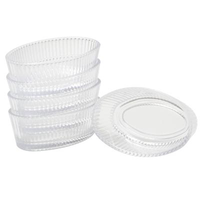 Neuždaužoma karščiui atspari kokotė Maža sufle lėkštė, Skaidri, 9cm x 6cm x 3cm Aukštis, 75cc Talpa, 5 vnt. pakuotė, Atspari karščiui iki 100°C,