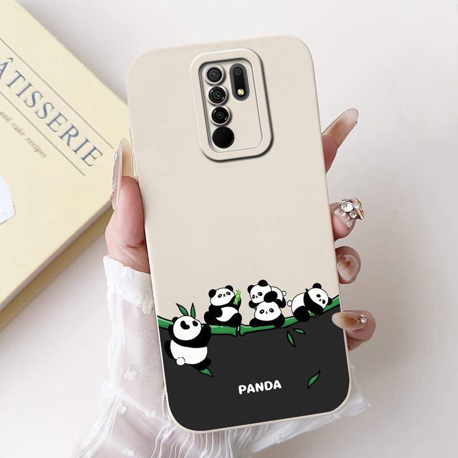 For Xiaomi Redmi 9 Case 6.53  Cute Panda Avocado Square Silicone Matte Phone Cover For Xiaomi Redmi 9 Prime Poco M2 Redmi9 Funda Redmi 9