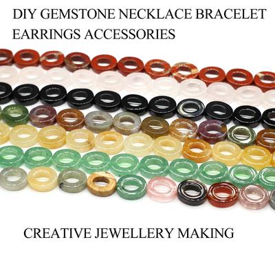 20Pcs/String Fashion Oval Gems Beads, Energy Natural Stone Crystal Loose Spacer Beads for Jewelry Making DIY Women Men Necklace Earrings Crafts 20cm