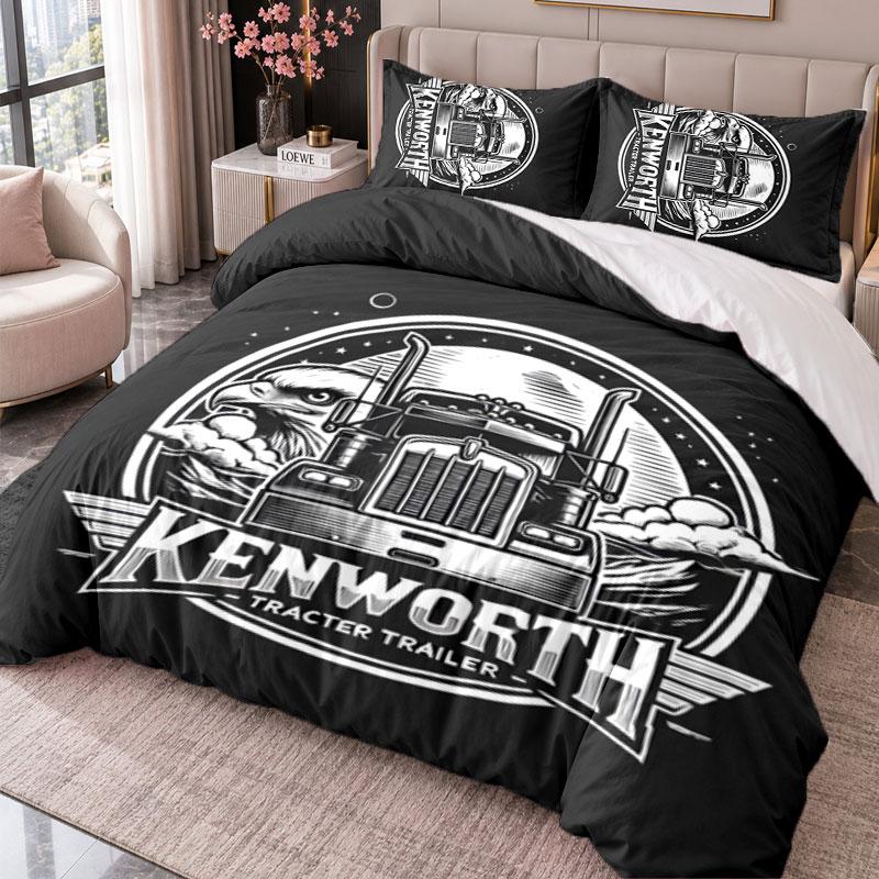 Kenworth Trucks 3Pcs Bedding Set Duvet Cover With Two Pillowcases For Bedroom Home Decoration