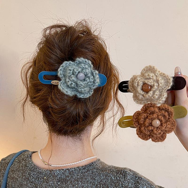 Statement Samt Blume Haarspange Haarnadeln Koreanisch Hinterkopf Haarspangen Haarklammer Haargriff für Frauen Haarschmuck Ornament