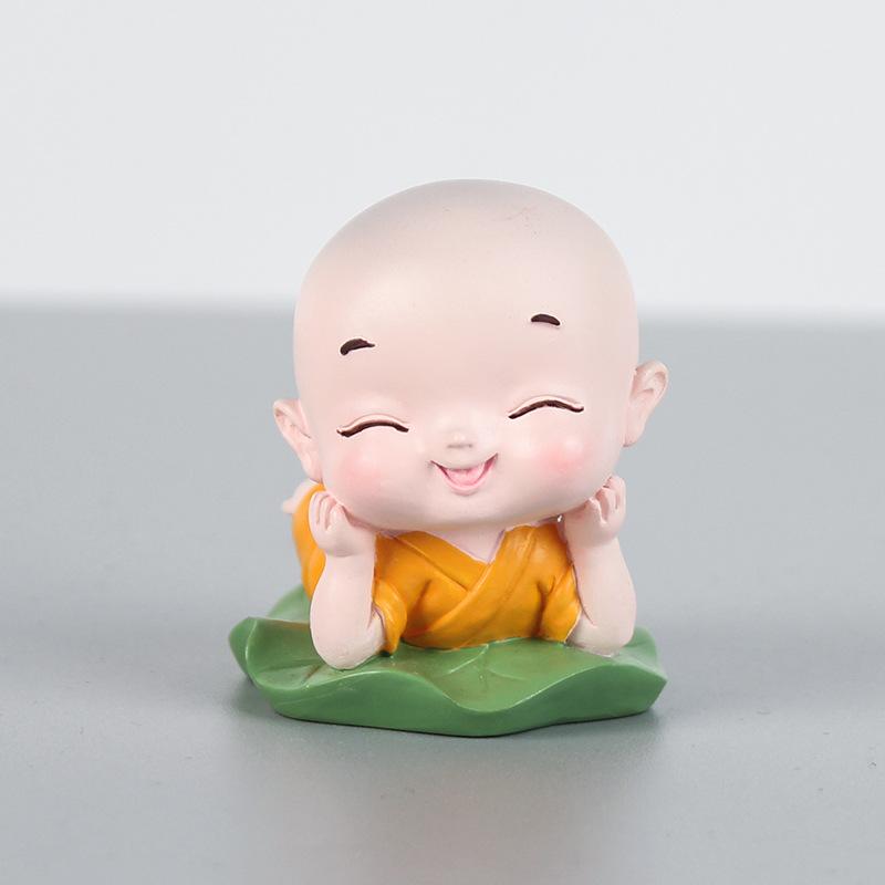 1-5pcs Creative Home Decoration Car Ornaments Childhood Monks Cute Resin Crafts Ornaments Bedroom Tea Room Office Ornaments Gift