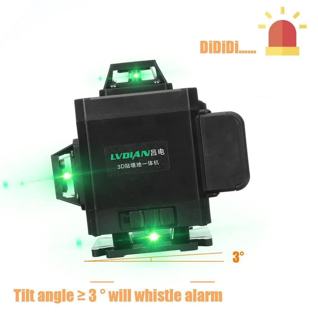 16 Lines 4D Green Cross Light Laser Level Auto Self Leveling 360° Rotary Measure Remote Control