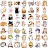 50 Cartoon Cute Cat Doodle Stickers Decorative Ipad Suitcase Notebook Diy Waterproof