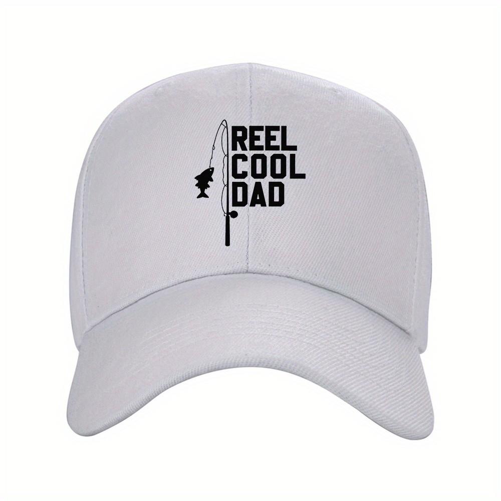 Reel Cool Dad Fishing Graphic Baseball Cap Adjustable Polyester Unisex Outdoor Dad Hat
