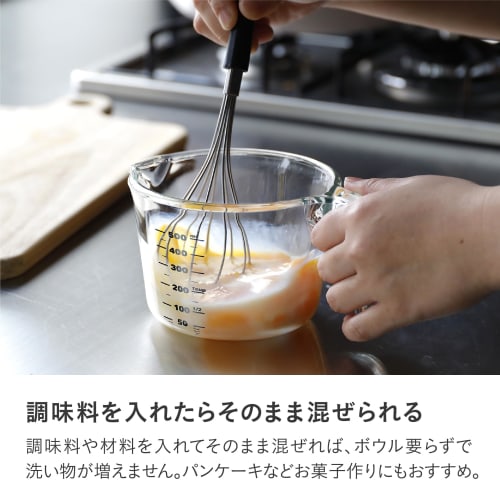 CB Japan Heat-Resistant Glass Measuring Cup, Medium, 500ml, Microwave, Dishwasher, and Oven Safe, Atomic
