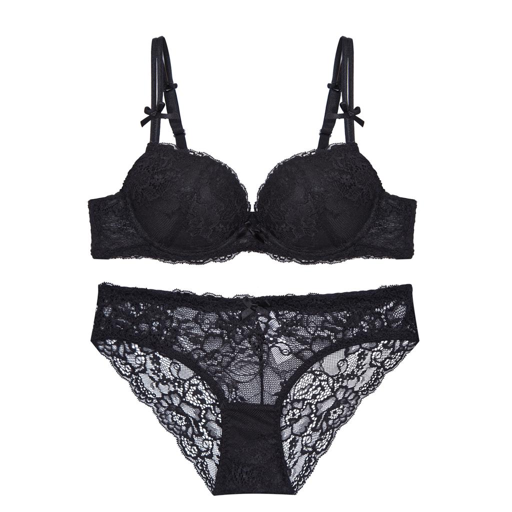 Lace Sexy Women's Underwear Gathers Comfortably On The Bra Set with Thickened Small Breasts and Large Bras