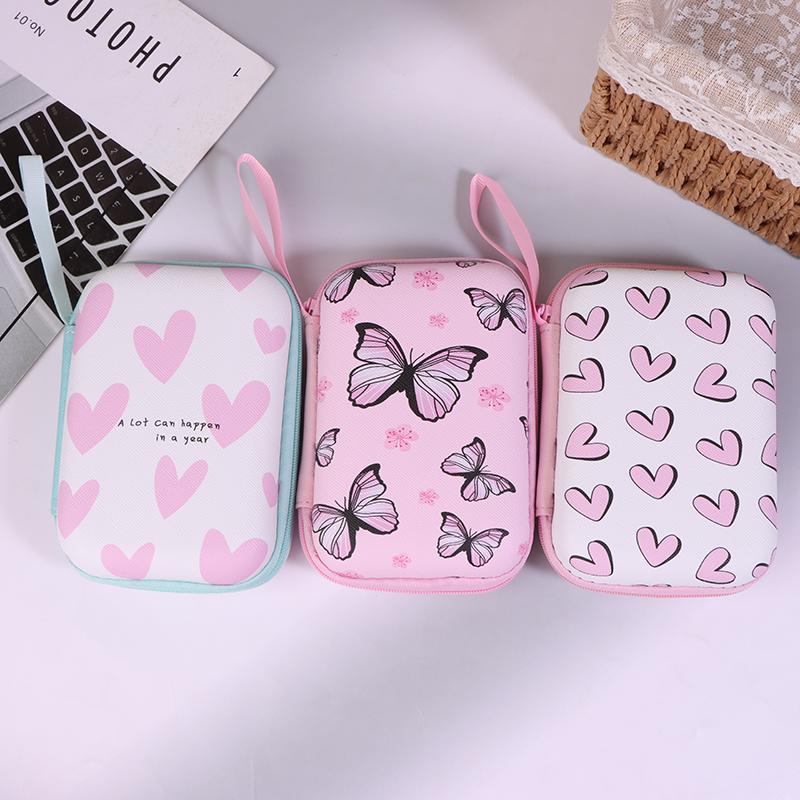 Herz Schmetterling Kopfhörer Datenkabel Aufbewahrungstaschen Ladegerät Powerbank Rechteckige Box Reißverschlusstasche Beutel