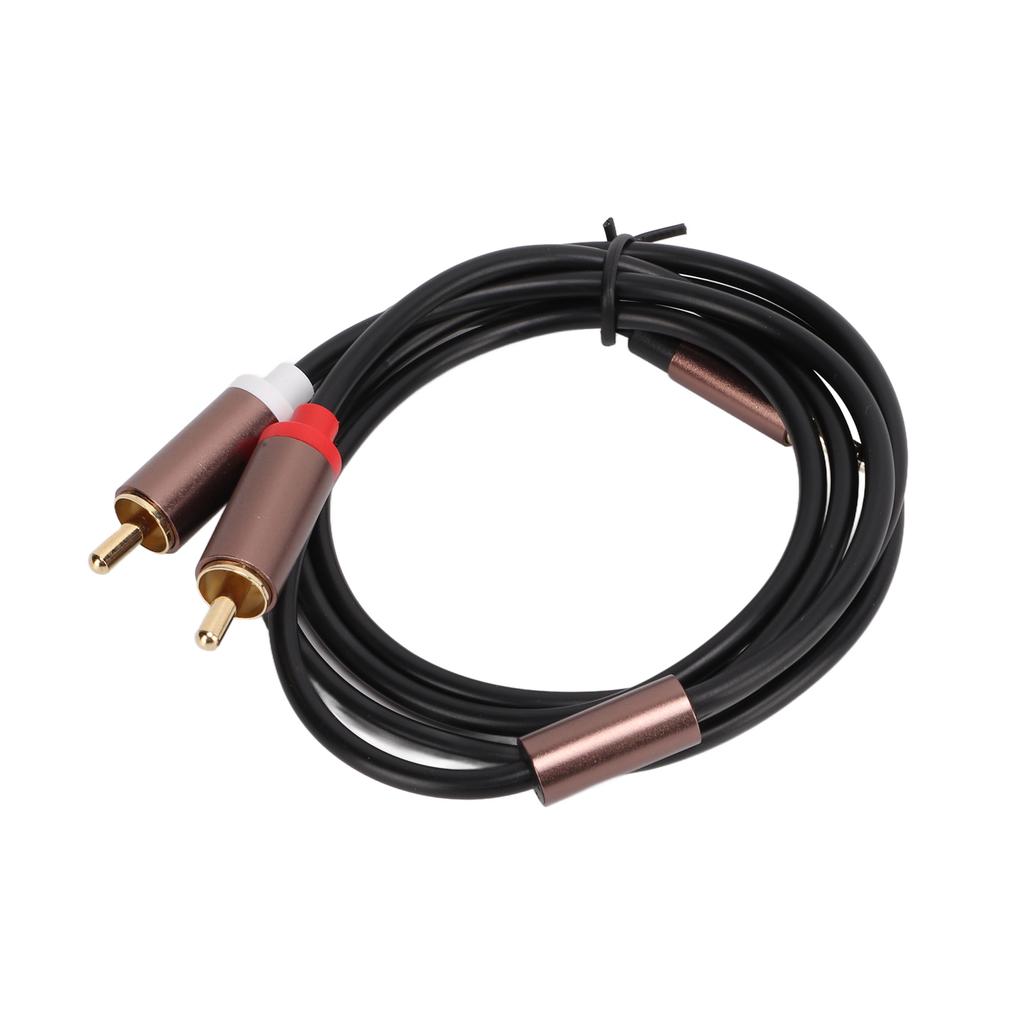 3Pcs Audio Cable 3.5mm To 2RCA Cable Oxygen Free Copper Black Aluminium Alloy Shell for Phone Tablet