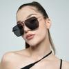 Metal Glasses Double Beam Pilot Retro Sunglasses Women Large Frame Sunglasses Men