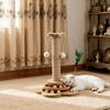 Pet Cat Toy Solid Wood Cat Turntable Funny Cat Stick Balls Durable Sisal Scratching Board Cat Supplies Cat Grab Column