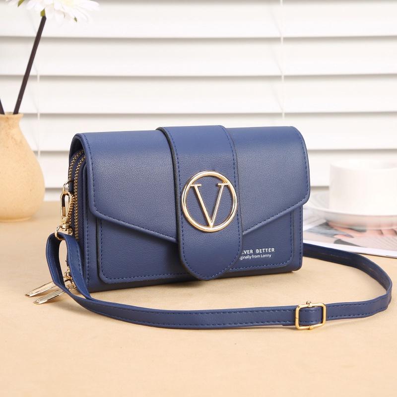 IELGY Женский длинный диагональный кошелек в корейском стиле с двойной молнией серый — фото 12