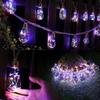 80LED Outdoor Garden Solar Light String, Bulb Hanging Retro Hemp Rope Light String, for Camping Courtyard Fence Garden