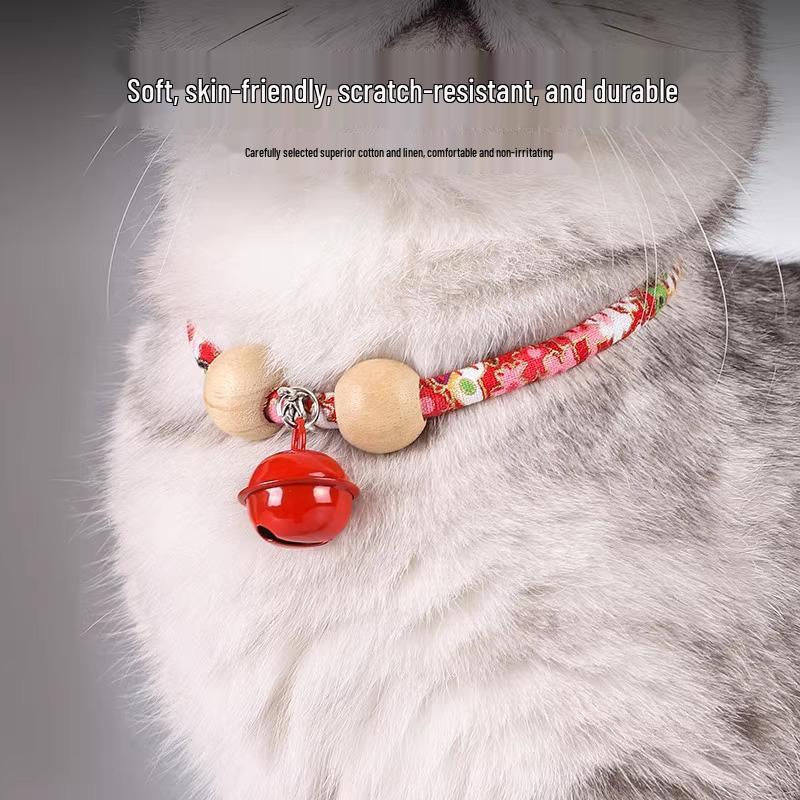 Cat Flea & Mosquito Repellent Collar with Bell and New Year Neckerchief