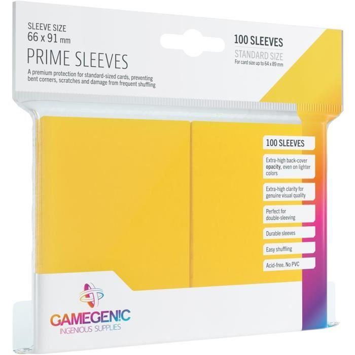 Pochettes Sleeves - Gamegenic - Prime - 100 Pochettes - Jaune - Anti-dérapant