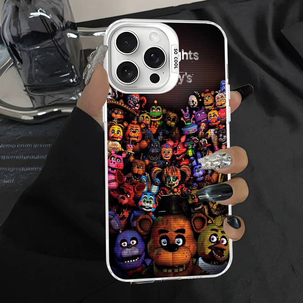 F-FNAF Five-nights-At-Freddys Phone Case For iPhone 17 16 15 14 13 12 11 Pro Max Plus Pro Colorful Shell