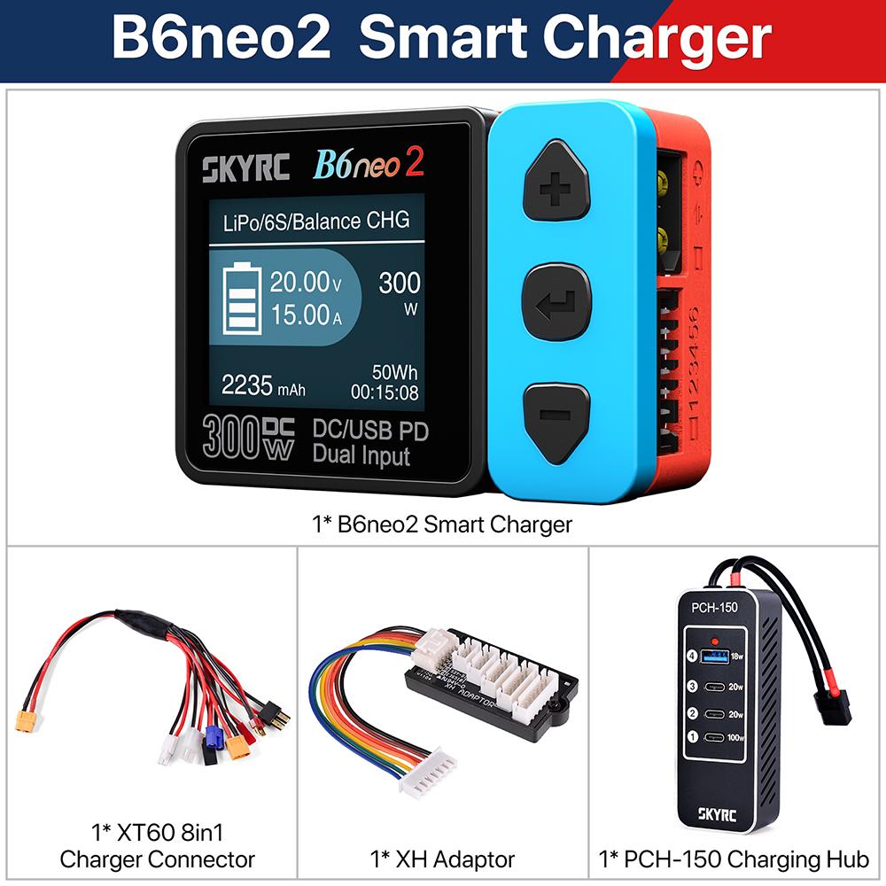 NEW SKYRC B6neo 2 Smart Charger Multi-Function Smart Charger DC 300W PD 80W LiPo/LiFe/Lilon/LiHV/NiMH/NiCd/Pb Battery Charger