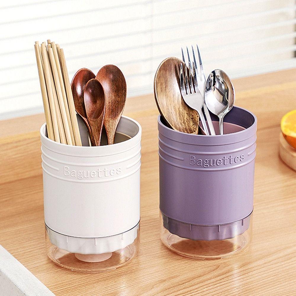 

Цилиндрическая/квадратная клетка для палочек для еды, пластиковый органайзер для столовых приборов, стеллаж для хранения ложек и палочек для еды, посуда
