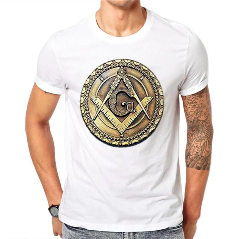 Masonic G Square Compasses Badge Freemason TShirt 100 Cotton ONeck Summer Short Sleeve Casual Mens Tshirt Size S3XL
