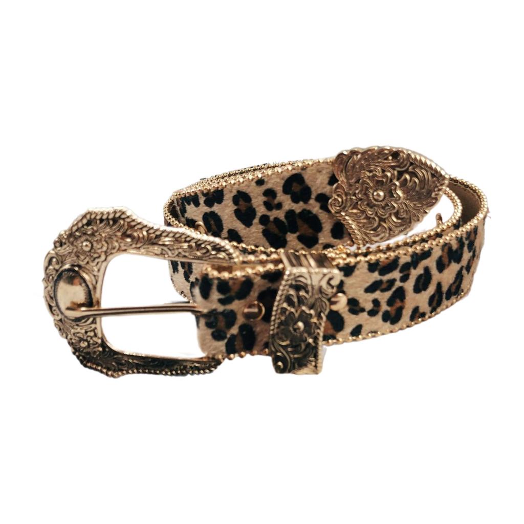 Metal Buckles Belt Aesthetic Leopard Print Belt Gothic Pants Belt 2000s Girl Waistband Female Western Waiststrap Decors