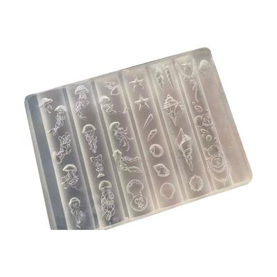 Ocean Series Nail Art Silicone Mold For DIY Manicure Design Soft Flexible Reusable Nail Charm Tool With Easy Demolding