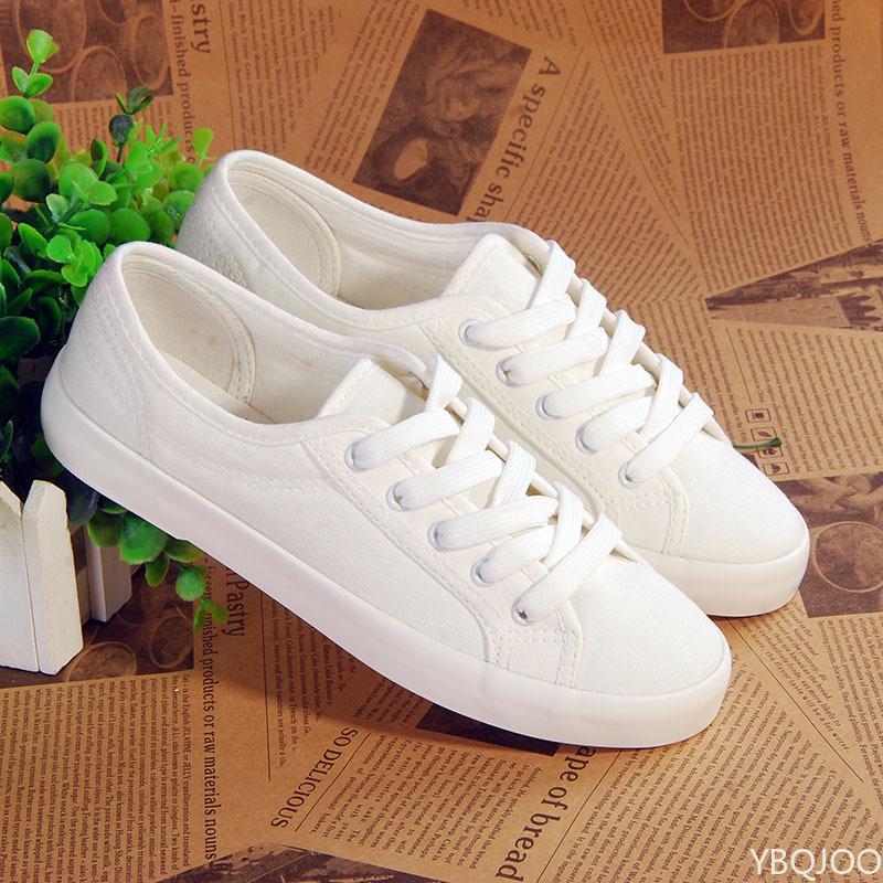 Fashion White canvas shoes summer casual flat shoes versatile artistic simple comfortable daily walking is not tiring women's shoes