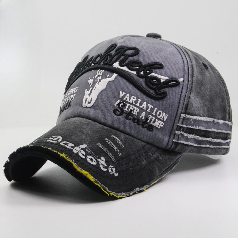 

Летняя мода винтажная бейсболка повседневная стираная хлопковая бейсболка с вышивкой для мужчин и женщин модная шляпа унисекс чёрный