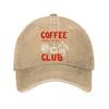 D Flat Printed Coffee Club Baseball Cap  New Vintage Washed Cotton Baseball Cap Parent Kids Sun Hats
