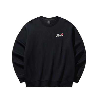Anta Christmas Series Breathable Loose Sweatshirt With Back Letter Print Unisex Sweatshirt 952618707-4