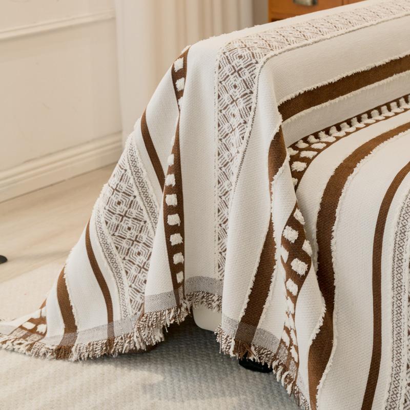 Chenille Tassel Sofa Blanket Full Four Season Universal Throw Blankets Sofa Cover Dust Anti-cat Scratch Sofa Protector Carpet