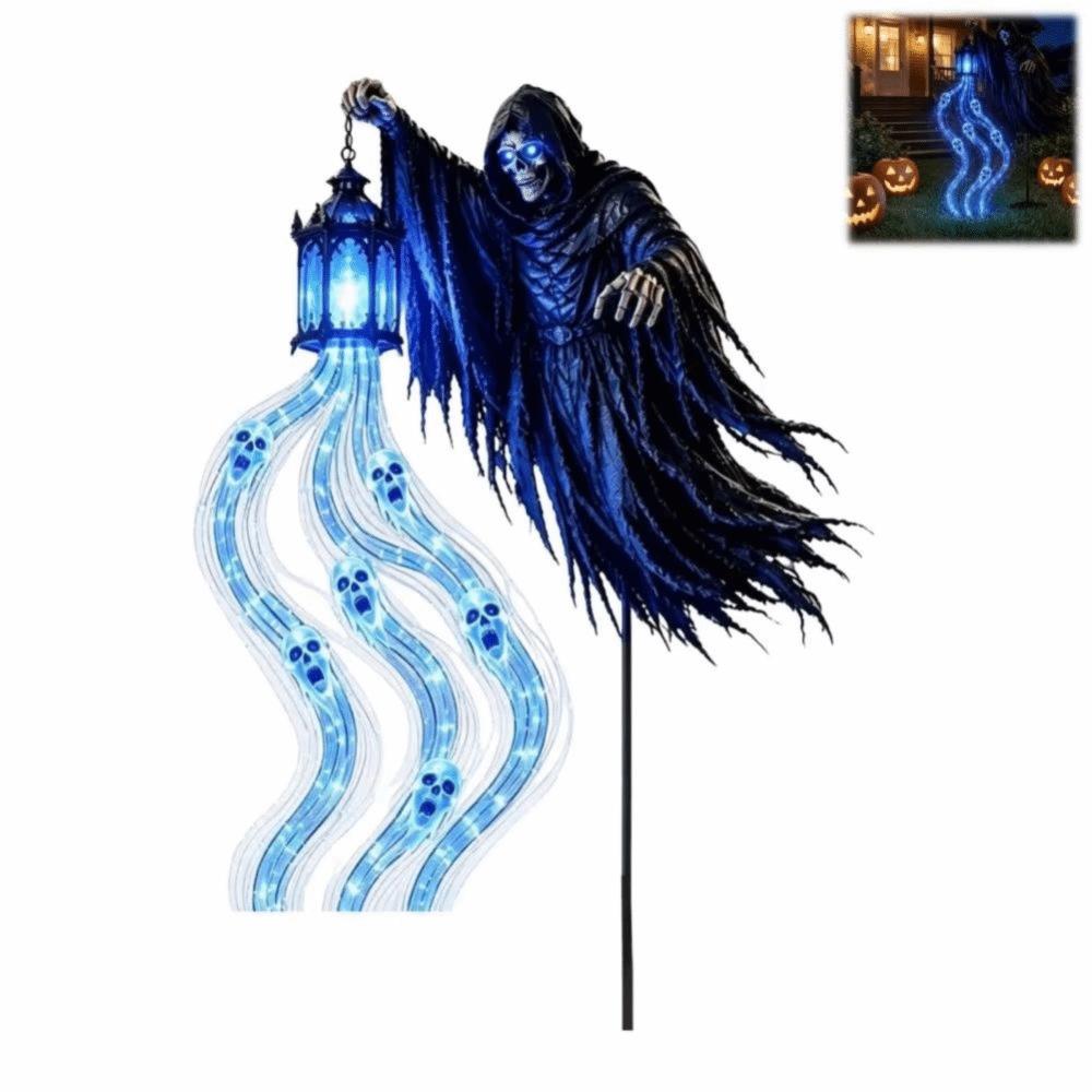 Glowing Ghost Trail Halloween Grim Reaper Lantern Auto On Off Halloween Decoration Yard Lawn Decor