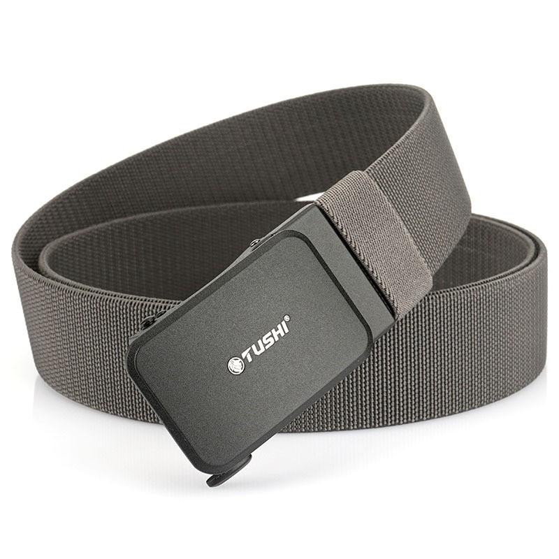 

3.8CM Matte Automatic Buckle Jeans Outer Waist Belt Men s Nylon Quick-drying Elastic темно-сірий