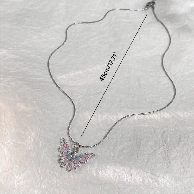 Butterfly Necklace Korean Style Butterflies Snake Bone Chain Statement Jewelry
