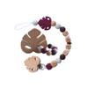 DIY Baby Personalized Name Leaf Pacifier Clips Holder Chain Teething Toys Gifts Wooden Ring Anti-drop Chains Babies