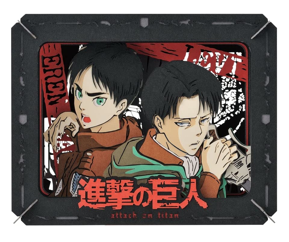 Ensky Attack on Titan Eren and Levi H100 x W80 x D42mm Paper PT-175 Approx.
