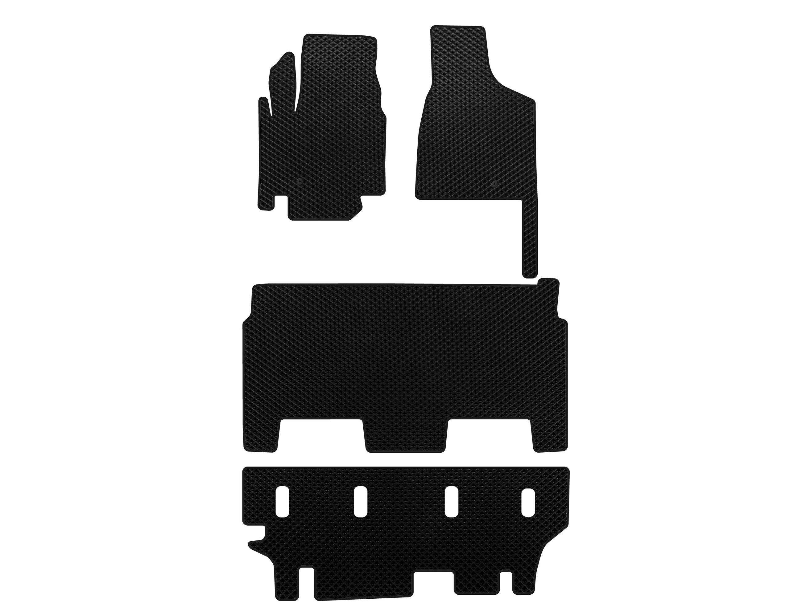 

Коврики EVA (2008-2020, 3 ряда, 8-местный/Комплектация SXT, Черный) для Dodge Grand Caravan V