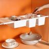 Japanese Telescopic Under-Sink Storage Rack with Hanging Rod and Spice Organizer Basket