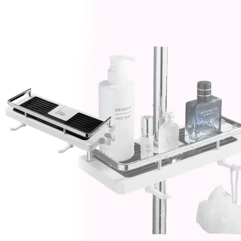 Caddy Shower Shelf Bathroom Rack Organiser Holder Towel Buckle Head Fit Hook